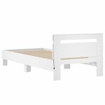 vidaXL Cadre de lit avec tête de lit et lumières LED blanc 90x190 cm