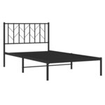 vidaXL Cadre de lit métal avec tête de lit noir 100x200 cm