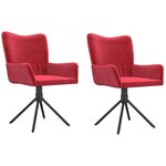 vidaXL Chaises pivotantes à manger lot de 2 Rouge bordeaux Velours