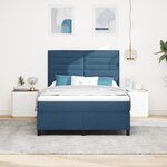 vidaXL Lit avec Sommier Bleu 140x190 cm Tissu