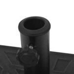 vidaXL Base carrée de parasol Résine Noir 12 kg