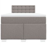 vidaXL Sommier à lattes de lit avec matelas Taupe 120x200 cm Tissu