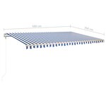 vidaXL Auvent manuel rétractable avec LED 5x3 5 m Bleu et blanc