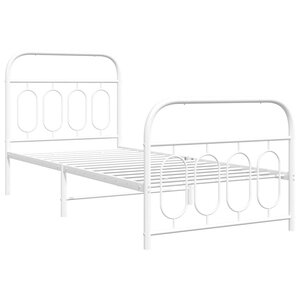 vidaXL Cadre de lit métal avec tête de lit/pied de lit blanc 80x200 cm