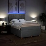 vidaXL Sommier à lattes de lit avec matelas Gris clair 140x190cm Tissu