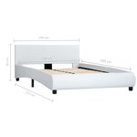 vidaXL Cadre de lit Blanc Similicuir 140x200 cm