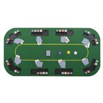 vidaXL Dessus de table de poker 8 joueurs 4 plis rectangulaire Vert