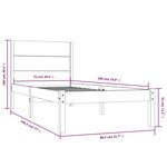 vidaXL Cadre de lit sans matelas 75x190 cm bois massif