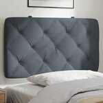 vidaXL Coussin de tête de lit gris foncé 90 cm velours