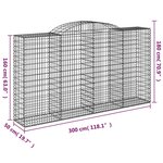 vidaXL Paniers à gabions arqués 17 Pièces 300x50x160/180 cm fer galvanisé