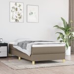 vidaXL Sommier à lattes de lit avec matelas Taupe 90x200 cm Tissu