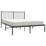 vidaXL Cadre de lit métal sans matelas avec tête de lit noir 140x200cm