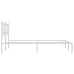 vidaXL Cadre de lit métal avec tête de lit blanc 135x190 cm