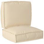 vidaXL Ensemble de coussins de palette 2 pièces en tissu Oxford beige