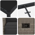 vidaXL Ensemble de salle à manger de jardin 7 pièces avec coussins en gris poly rattan