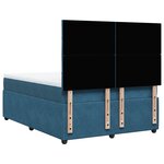 vidaXL Sommier à lattes de lit et matelas Bleu foncé 140x200cm Velours