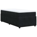 vidaXL Sommier à lattes de lit et matelas Noir 80x200 cm Velours