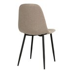 2 chaises de salle à manger en polyester pierre avec pieds noirs