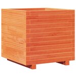 vidaXL Jardinière cire marron 50x50x49 5 cm bois de pin massif