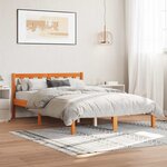 vidaXL Cadre de lit sans matelas cire marron 120x200cm bois pin massif