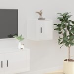 vidaXL Meubles TV muraux 2 Pièces Blanc brillant 40x34 5x40 cm