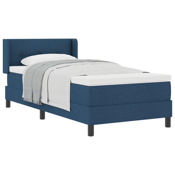 Lit à Ressorts vidaXL avec Matelas Bleu 100x200 cm Tissu