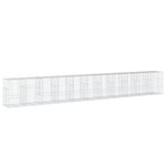 vidaXL Panier gabion avec couvercle 1100x100x150 cm fer galvanisé
