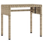 vidaXL Chaise longue avec auvent et table beige résine tressée