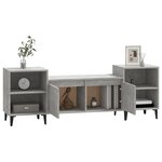 vidaXL Meuble TV Gris béton 160x35x55 cm Bois d'ingénierie