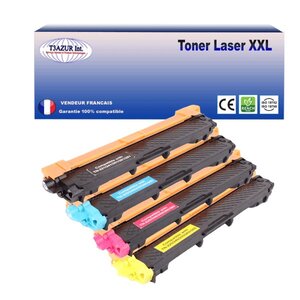 4 Toners compatibles avec Brother TN241 TN245 pour Brother HL-3140CW  HL-3142CW  HL-3150CDW (Noir+Couleur) - T3AZUR