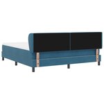 lit à ressort vidaXL avec matelas bleu foncé 180x200 cm velours