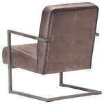 vidaXL Fauteuil cantilever Marron Cuir véritable