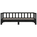 vidaXL Lit de jour avec lit gigogne noir 90x200 cm bois de pin massif