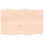 vidaXL Dessus de table bois chêne massif non traité bordure assortie