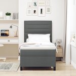 vidaXL Lit box spring avec matelas gris foncé simple en tissu