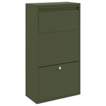 vidaXL Boîte à colis vert olive 44x22x82 cm en métal
