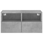 vidaXL Meuble TV mural gris béton 60x30x30 cm bois d'ingénierie