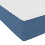 vidaXL Lit à ressort avec matelas bleu en tissu de corduroy