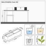 LECHUZA Jardinière Balconera Color 80 ALL-IN-ONE blanc 15680