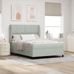 Lit Box Spring vidaXL avec Matelas Gris Clair 160x200 cm Velours