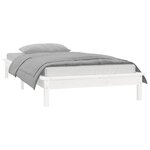 vidaXL Cadre de lit à LED sans matelas blanc 100x200 cm bois massif