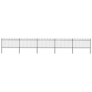 vidaXL Clôture de jardin avec dessus en cerceau Acier 8 5 x 1 m Noir