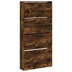 vidaXL Armoire à chaussures 4 tiroirs rabattables chêne fumé