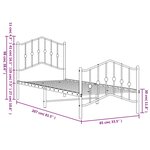 vidaXL Cadre de lit métal sans matelas avec pied de lit blanc 80x200cm