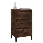 vidaXL Table de chevet chêne fumé 40x35x70 cm bois d'ingénierie