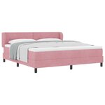 Lit à ressort vidaXL avec matelas rose 180x200 cm en velours