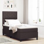 vidaXL Lit à ressort avec matelas marron foncé 90x200 cm tissu