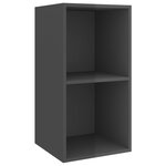vidaXL Ensemble de meubles TV 3 Pièces Gris brillant Bois d'ingénierie