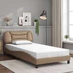 vidaXL Cadre de lit avec LED sans matelas cappuccino 100x200 cm