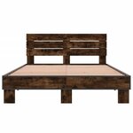 vidaXL Cadre de lit sans matelas chêne fumé 140x190 cm